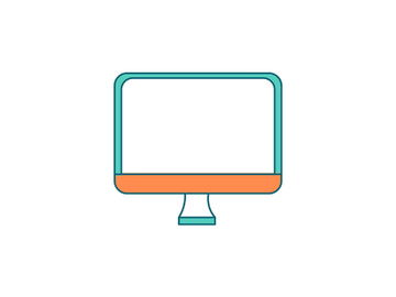 Computer monitor flat color vector object preview picture