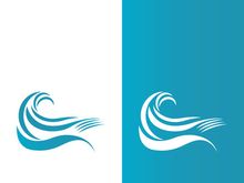 Wave beach vector illustration design logo