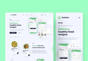 Diet app Plus Website UI Design