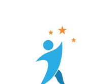 People star logo design to achieve a success or dream.