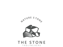 Stone logo template design simple elegant product brand natural element