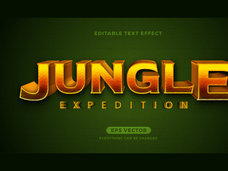 Jungle Expedition editable text effect style vector