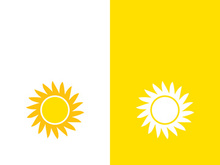 Creative sun concept logo illustration design template