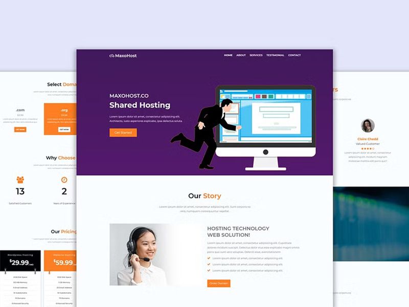 Hosting Landing Page HTML Template