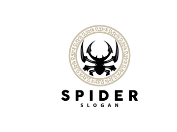 Spider Logo, Insect Animal Vector, Premium Vintage Design preview picture