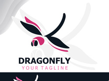 Dragonfly logo design modern and elegant minimalist color style monoline illustration