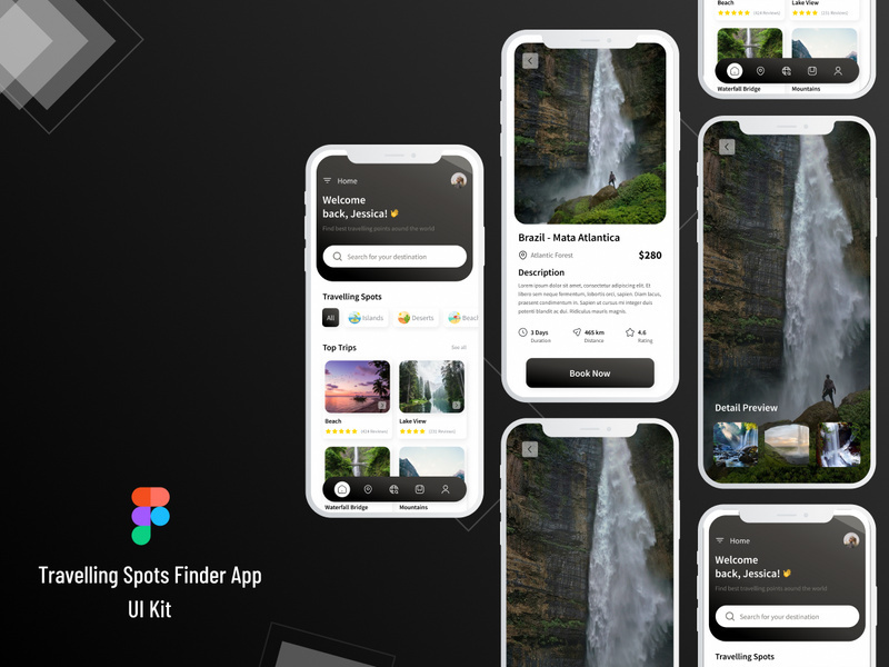 Travelling Spots Finder App Design