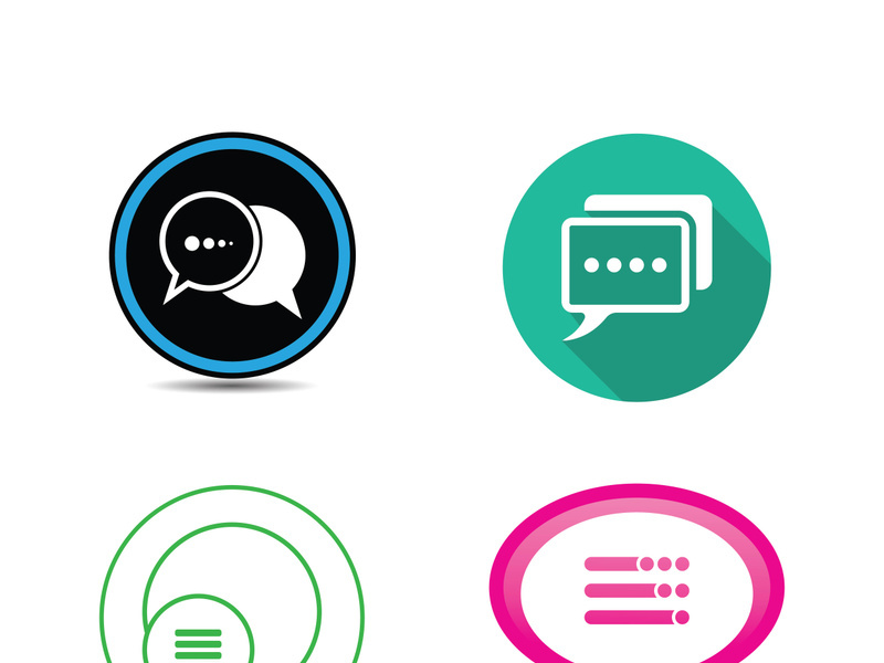message bubble logo and symbol speech icon illustration
