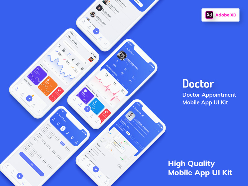 Doctor Appointment Mobile App UI Light Version (XD)
