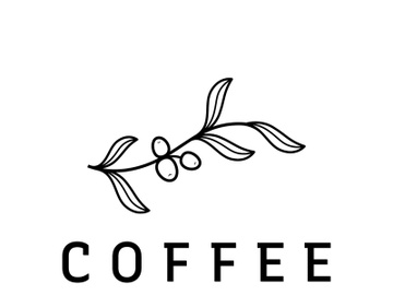 Coffee bean logo design with retro outline. preview picture