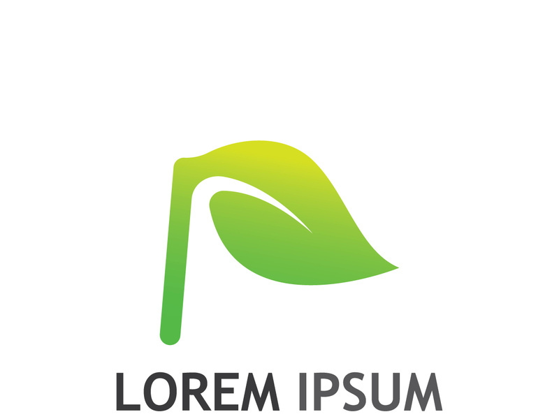 Natural green leaf logo design.