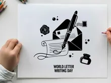 Flächendesign-Vektorgrafik zum Welttag des Briefeschreibens