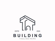 Building logo construction modern real estate symbol for architecture house and property design