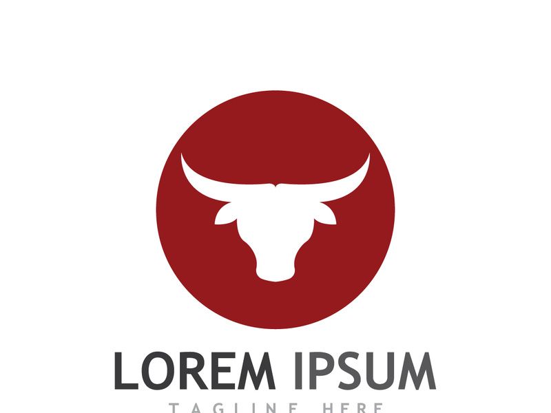 Vintage bull head horns logo