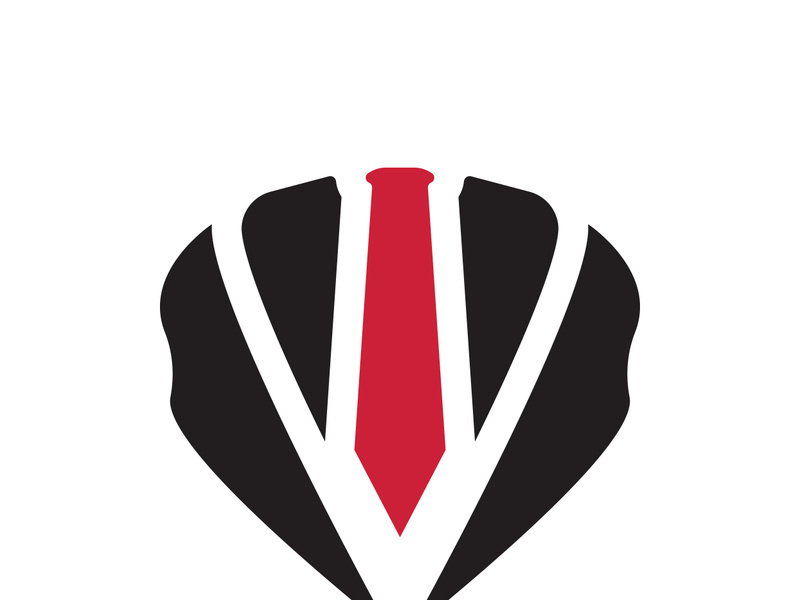 Classic tie icon and suit fashion man logo design