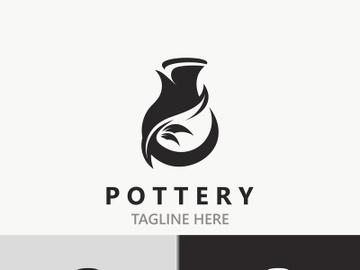 Pottery logo design handmade, creative traditional mug craft concept inspiration nature workshop preview picture