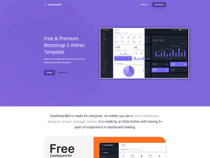 DashboardKit Bootstrap 5 Admin Template preview picture