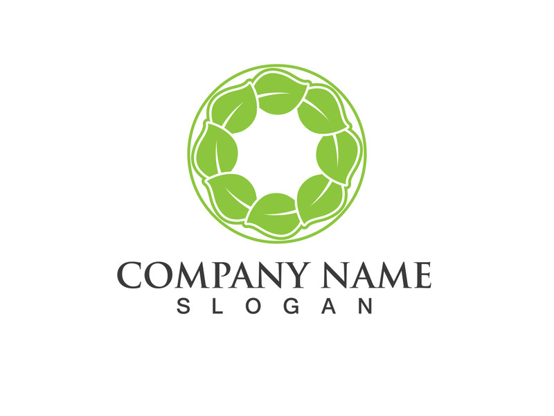 Green leaf logo Vector