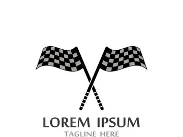 Creative and modern racing flag logo design. preview picture