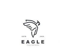 Eagle Logo minimalist style design template. Falcon Logotype Emblem identity