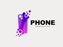 Smartphone Logo, Communication Electronics Vector, Modern Phone Design, For Company Brand Symbol
