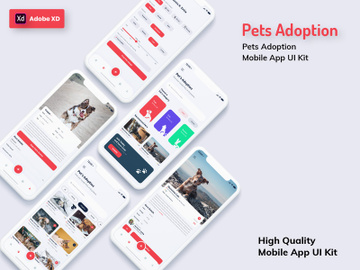 Pets Adoption Mobile App Light Version (XD) preview picture