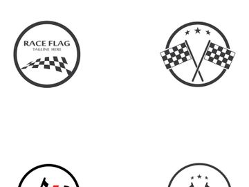 Creative and modern racing flag logo design. preview picture