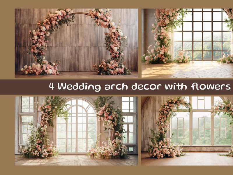 Wedding arch decor with flowers