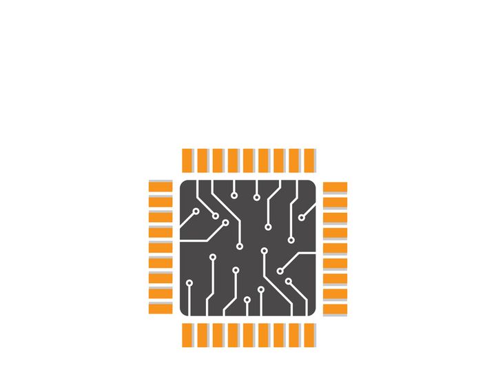 Circuit processor symbol and icon