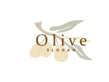 Olive Oil Logo, Olive Leaf Plant Herbal Garden Vector preview picture