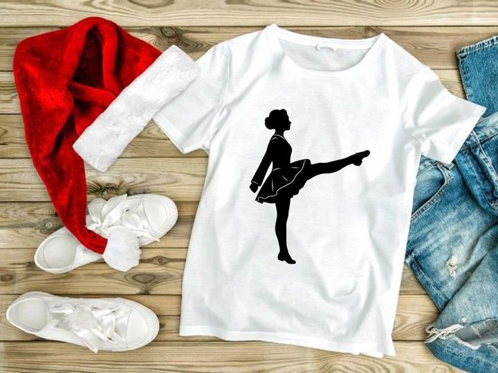 Silhouette of Irish Dancer Kicking