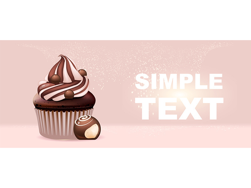 Sweet stuff realistic vector product ads banner template