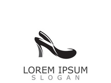 Women shoes logo design High heel fashion icon template vector for business store