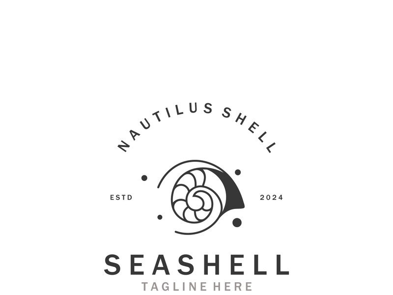 Seashell Logo. Ocean Animals premium quality graphic outline symbols collection
