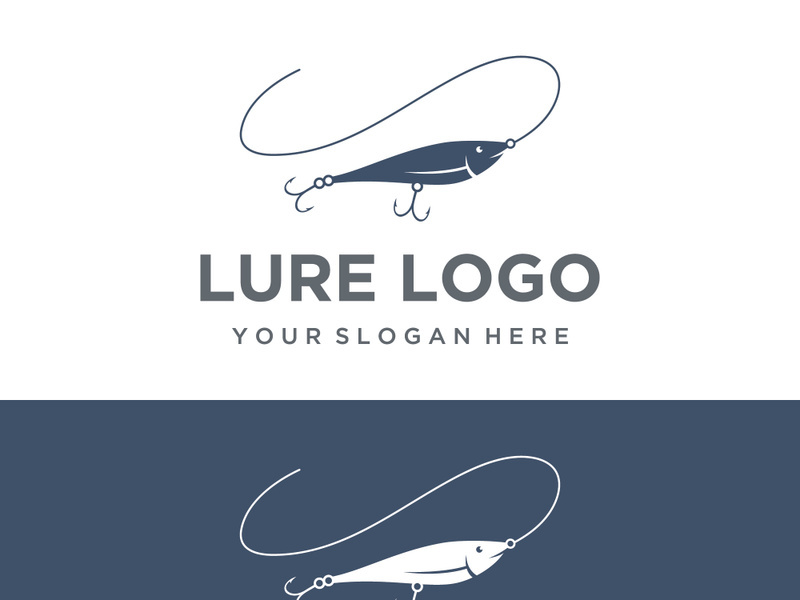 Fishing logo design with fish food concept.
