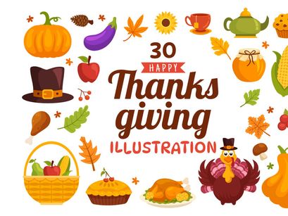 30 Happy Thanksgiving Day Illustration