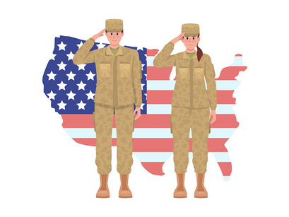 Memorial day vector isolated illustrations set