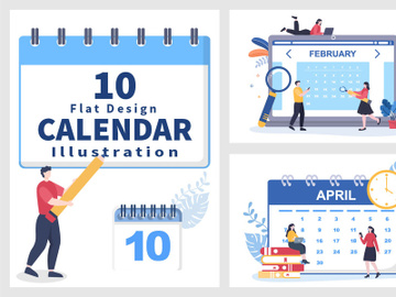 10 Calendar for Planning Work or Events Vector Illustration preview picture