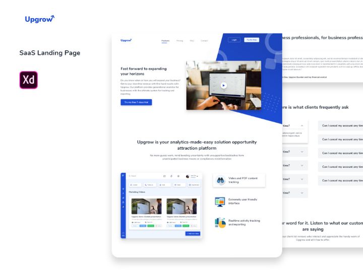 SaaS landing page