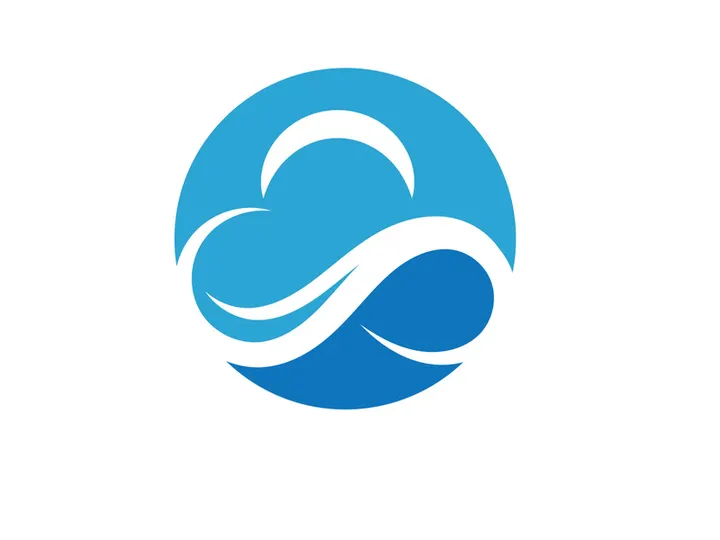 Blue cloud icon logo vector
