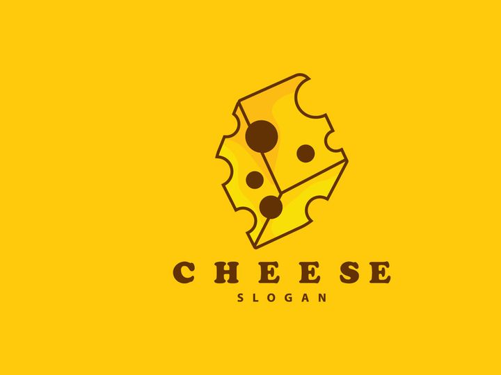Cheese Logo, Cute Cheese Rustic Retro Vintage Vector Design