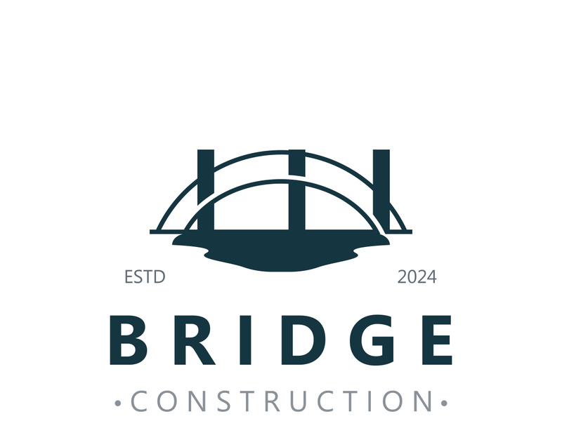Minimalist Bridge logo suitable for building and construction workers vector design