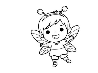 Cute baby fairy flying vector illustration flat design