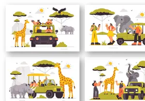 9 Wildlife Safari Experience Illustration