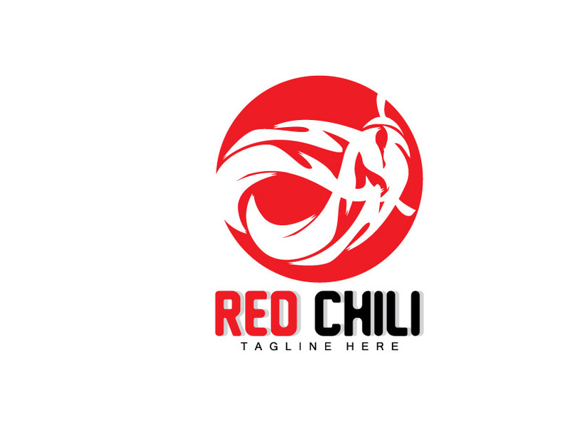 Red Chili Logo, Hot Chili Peppers Vector, Chili Garden House Illustration, Company Product Brand Illustration