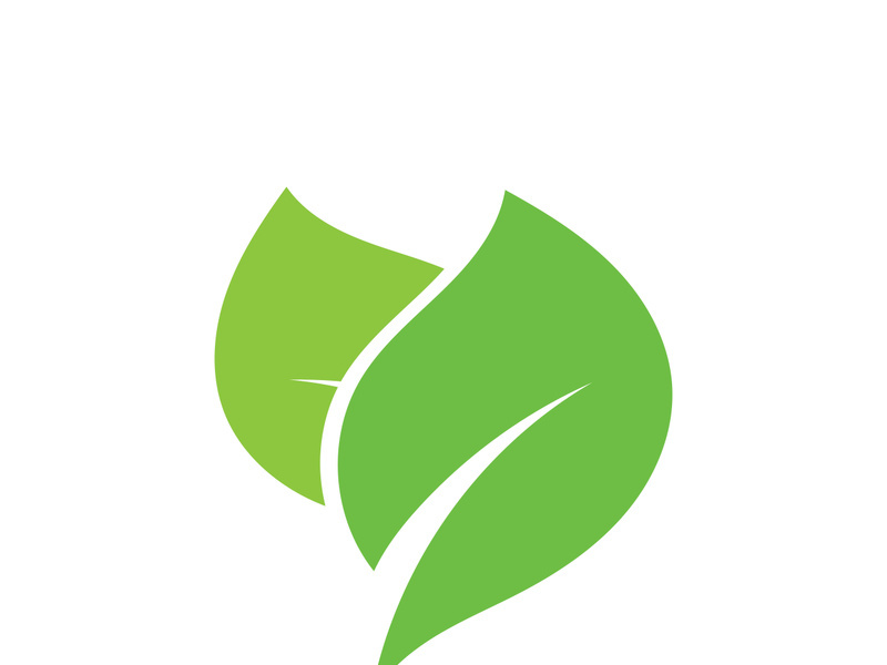 leaf logo green ecology nature element vector image