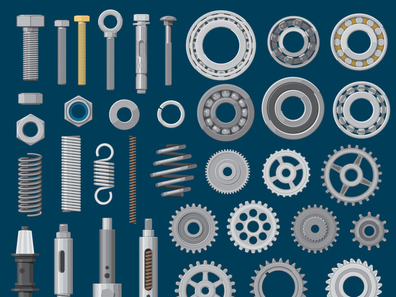Bolts, screws, nails, gears and cogs