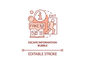 Escape information bubble red concept icon preview picture