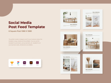 Minimal instagram post template preview picture