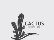 Vintage Cactus tree plant Logo nature design, desert plant vector illustration